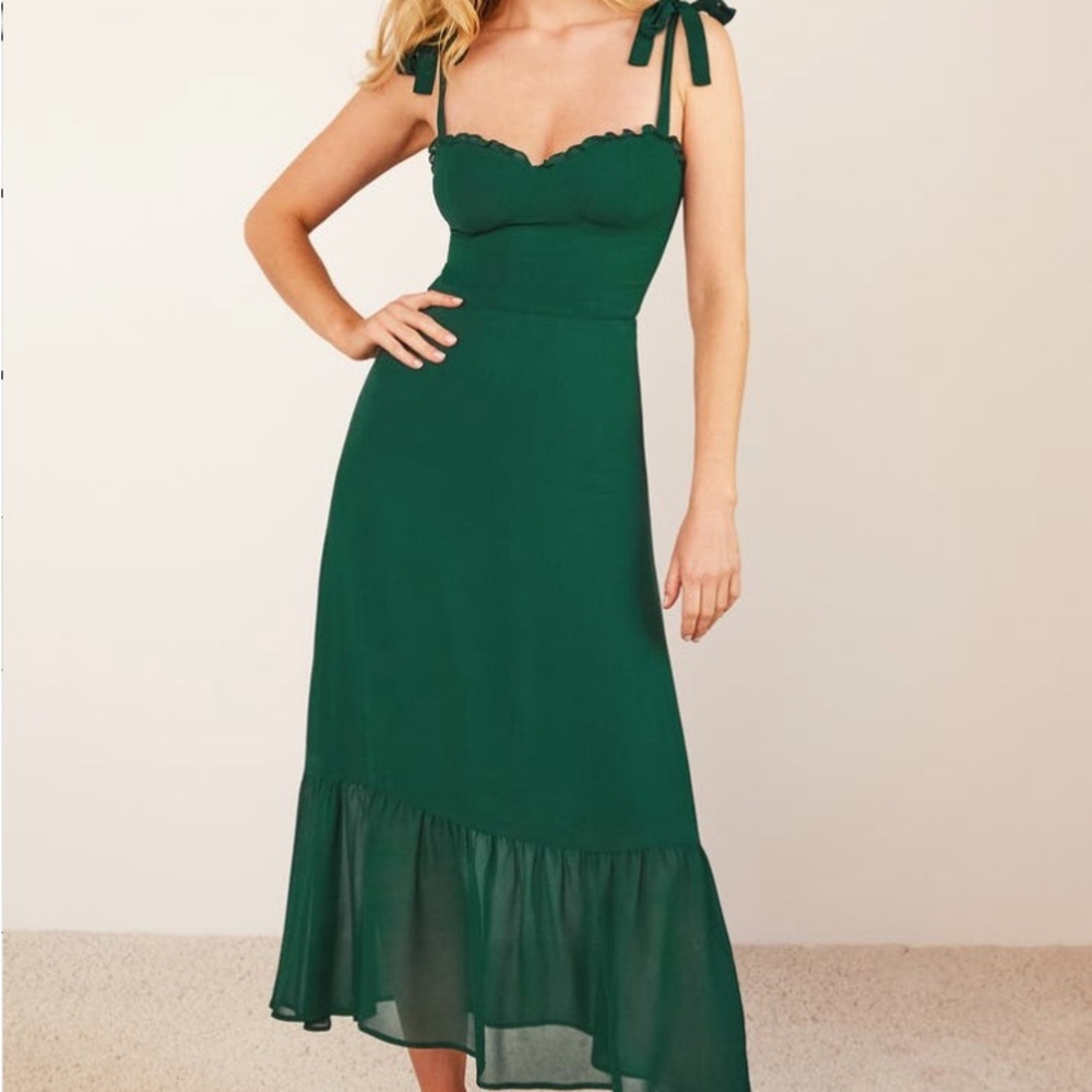 Reformation Nikita Dress in Emerald size 0